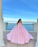 Niulatu Ball Gown Off The Shoulder Pink Tulle Long Quinceanera Dress Formal Gowns Vestido De 15 Anos Sweet 16 Dress HZ1214
