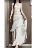 Niulatu Mermaid Spaghetti Straps Ankle length Prom Dresses Birthday Outfits With Ruffles SD523