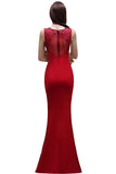 Niulatu Round Neck Applique Floor-Length Burgundy Prom HZ1007