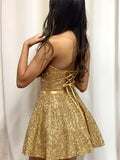 Niulatu Short A-line Strapless Sequined Prom Homecoming HZ1007