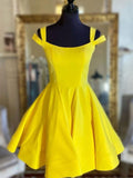 Niulatu A-line Off the Shoulder Satin Prom Homecoming HZ1007