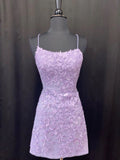 Niulatu Mermaid Lace Open Back Prom Dress Purple Formal Evening HZ1007
