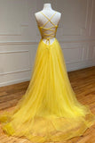 Niulatu Long A-line Sweetheart Tulle Backless Graduation Formal Evening Prom HZ1007