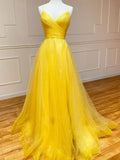Niulatu Long A-line Sweetheart Tulle Backless Graduation Formal Evening Prom HZ1007