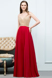 Niulatu Floor Length A-line Beading Burgundy Prom HZ1007