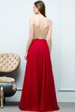 Niulatu Floor Length A-line Beading Burgundy Prom HZ1007