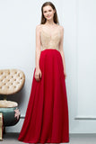 Niulatu Floor Length A-line Beading Burgundy Prom HZ1007