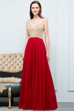 Niulatu Floor Length A-line Beading Burgundy Prom HZ1007