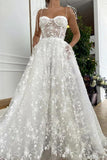 Niulatu Off White Sweetheart Lace Prom Dress A-Line Spagetti Straps Long Evening Dress HZ0113