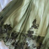 Niulatu A Line Spaghetti Straps Green Tea Length Prom Dresses Evening Dress HZ1110