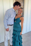 Knotted Sage Ruffles Tiedred Maxi HZ0308