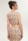 Niulatu Sleeveless Mermaid Floor Length Sequined Champagne Prom HZ1007