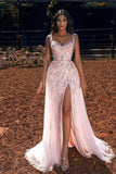 Niulatu Long A-Line Sweetheart Tulle Beads Prom Dress with HZ1007