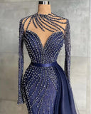 Niulatu Long Mermaid High Neck Tulle Prom Dress with HZ1007