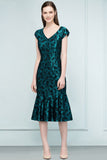 Niulatu Tea Length Mermaid Lace Appliqued Prom HZ1007
