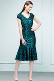 Niulatu Tea Length Mermaid Lace Appliqued Prom HZ1007
