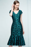 Niulatu Tea Length Mermaid Lace Appliqued Prom HZ1007