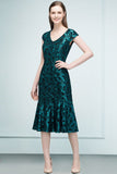 Niulatu Tea Length Mermaid Lace Appliqued Prom HZ1007