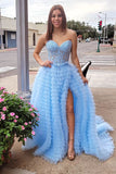 Niulatu Strapless Multi-Layers Tulle Prom Dress with HZ1007