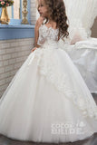 Niulatu Off The Shoulder 1/2 Sleeves Ball Gown Flower Girls HZ1007