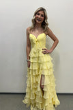 Straps Green Chiffon Tiered Ruffle Party HZ0308